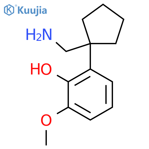 2-1-(aminomethyl)cyclopentyl-6-methoxyphenol structure