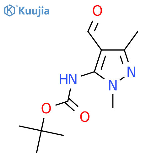 tert-butyl N-(4-formyl-1,3-dimethyl-1H-pyrazol-5-yl)carbamate structure