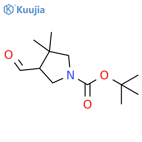 4-Formyl-3,3-dimethyl-pyrrolidine-1-carboxylic acid tert-butyl ester structure