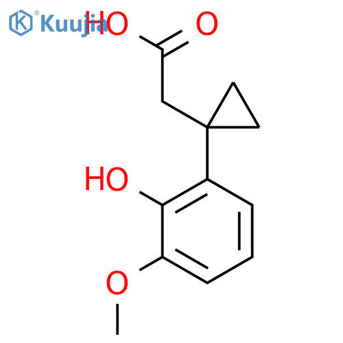 2-1-(2-hydroxy-3-methoxyphenyl)cyclopropylacetic acid structure