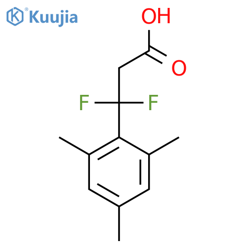 3,3-difluoro-3-(2,4,6-trimethylphenyl)propanoic acid structure