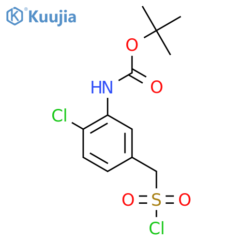 tert-butyl N-{2-chloro-5-(chlorosulfonyl)methylphenyl}carbamate structure