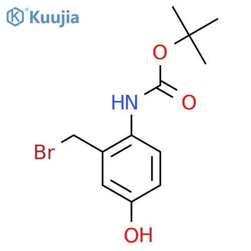 tert-butyl N-2-(bromomethyl)-4-hydroxyphenylcarbamate structure