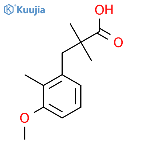 3-(3-methoxy-2-methylphenyl)-2,2-dimethylpropanoic acid structure