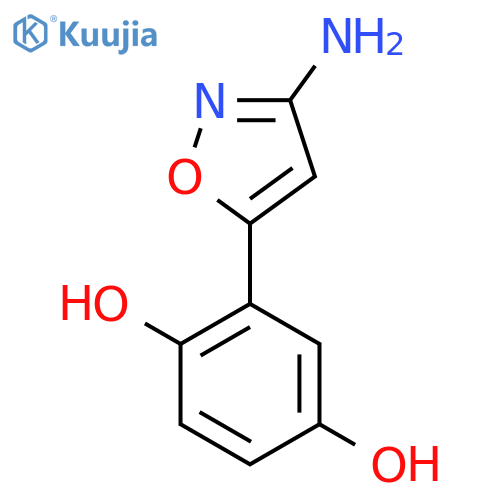 2-(3-amino-1,2-oxazol-5-yl)benzene-1,4-diol structure