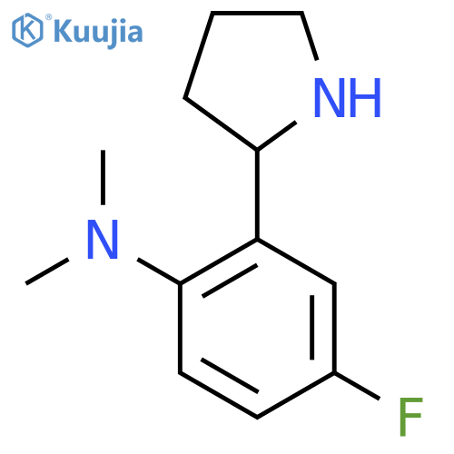 4-fluoro-N,N-dimethyl-2-(pyrrolidin-2-yl)aniline structure