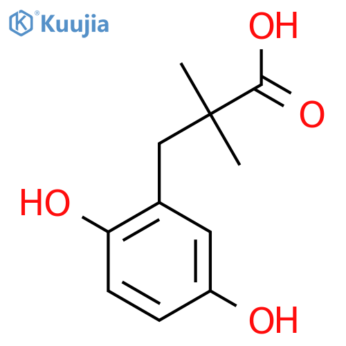 3-(2,5-dihydroxyphenyl)-2,2-dimethylpropanoic acid structure