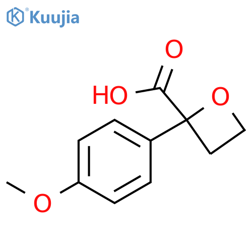 2-Oxetanecarboxylic acid, 2-(4-methoxyphenyl)- structure