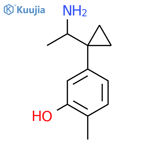 5-1-(1-aminoethyl)cyclopropyl-2-methylphenol structure