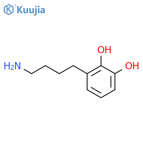 3-(4-aminobutyl)benzene-1,2-diol structure