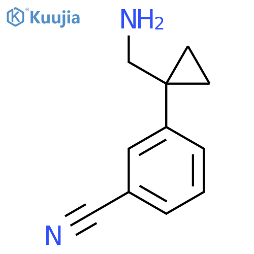 3-1-(aminomethyl)cyclopropylbenzonitrile structure