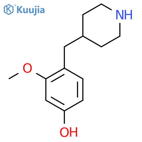 3-methoxy-4-(piperidin-4-yl)methylphenol structure