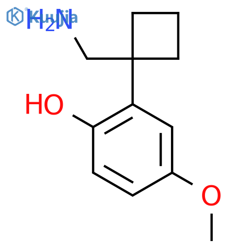 2-1-(aminomethyl)cyclobutyl-4-methoxyphenol structure
