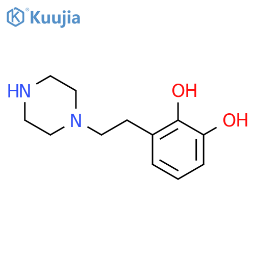3-2-(piperazin-1-yl)ethylbenzene-1,2-diol structure