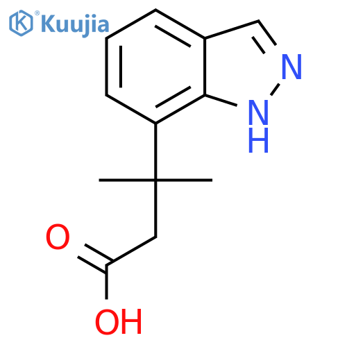 3-(1H-indazol-7-yl)-3-methylbutanoic acid structure