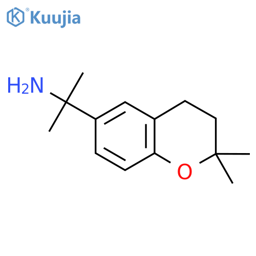 2-(2,2-dimethyl-3,4-dihydro-2H-1-benzopyran-6-yl)propan-2-amine structure