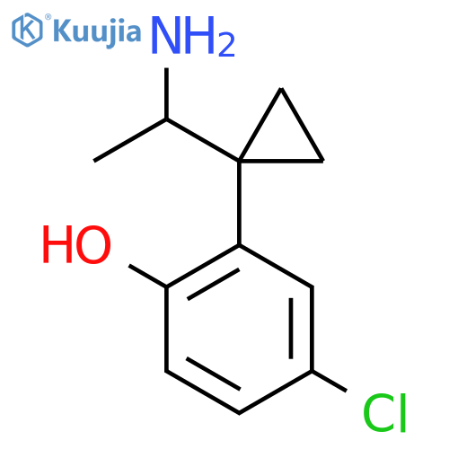 2-1-(1-aminoethyl)cyclopropyl-4-chlorophenol structure