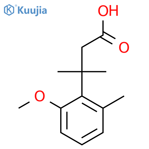 3-(2-methoxy-6-methylphenyl)-3-methylbutanoic acid structure