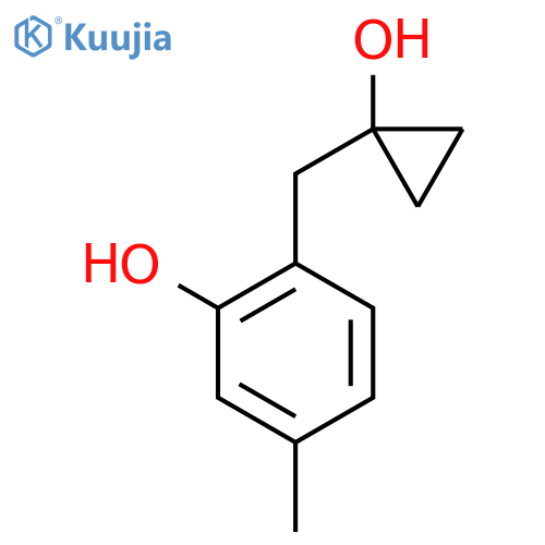 2-(1-hydroxycyclopropyl)methyl-5-methylphenol structure