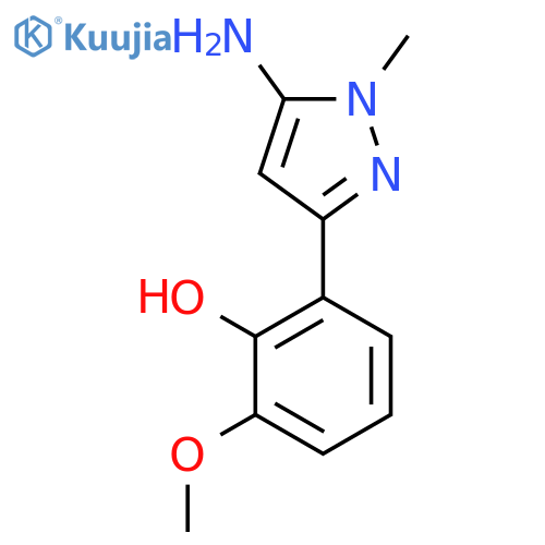 2-(5-amino-1-methyl-1H-pyrazol-3-yl)-6-methoxyphenol structure