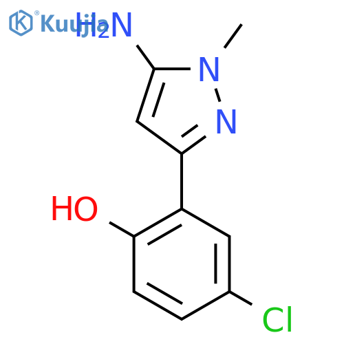2-(5-amino-1-methyl-1H-pyrazol-3-yl)-4-chlorophenol structure