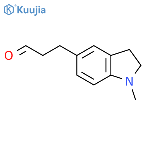 3-(1-methyl-2,3-dihydro-1H-indol-5-yl)propanal structure