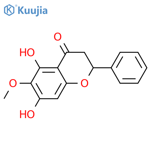 (S)-5,7-Dihydroxy-6-methoxy-2-phenylchroman-4-one structure
