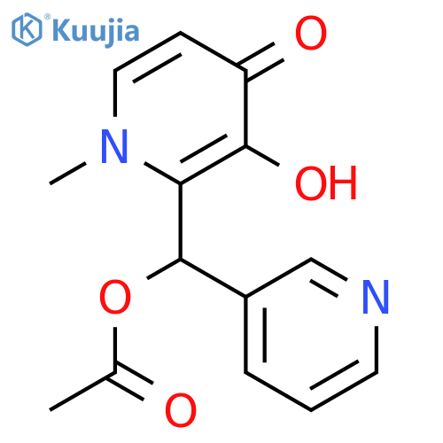 4(1H)-Pyridinone, 2-[(acetyloxy)-3-pyridinylmethyl]-3-hydroxy-1-methyl- structure