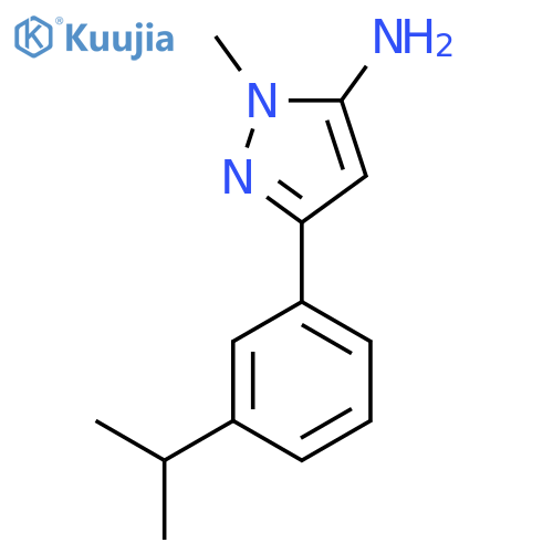 1-methyl-3-3-(propan-2-yl)phenyl-1H-pyrazol-5-amine structure