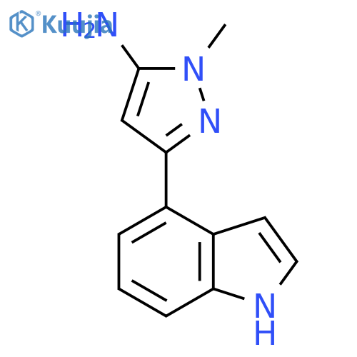 3-(1H-indol-4-yl)-1-methyl-1H-pyrazol-5-amine structure