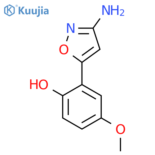 2-(3-amino-1,2-oxazol-5-yl)-4-methoxyphenol structure