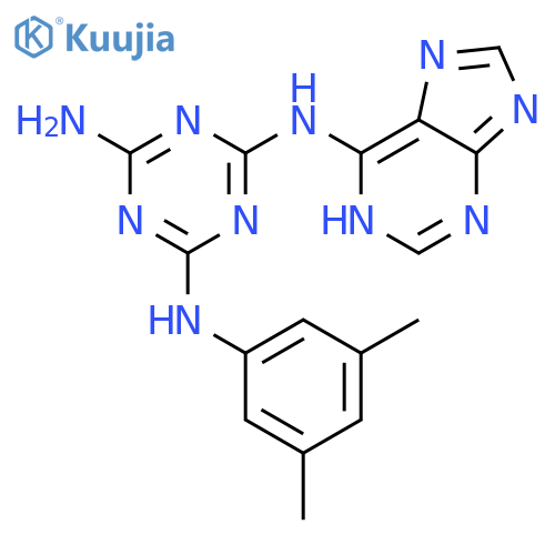 1,3,5-Triazine-2,4,6-triamine, N-(3,5-dimethylphenyl)-N'-1H-purin-6-yl- structure