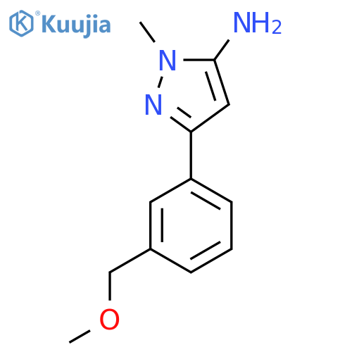 3-3-(methoxymethyl)phenyl-1-methyl-1H-pyrazol-5-amine structure