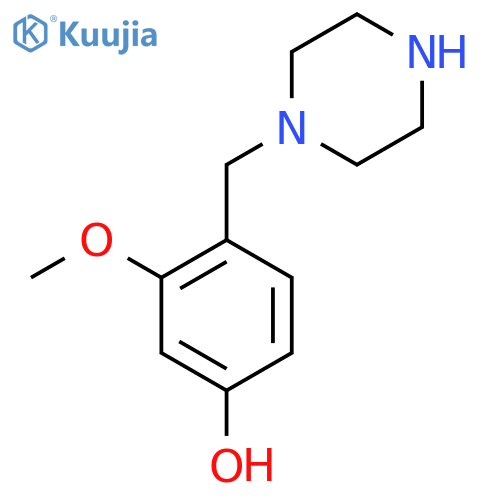 3-methoxy-4-(piperazin-1-yl)methylphenol structure