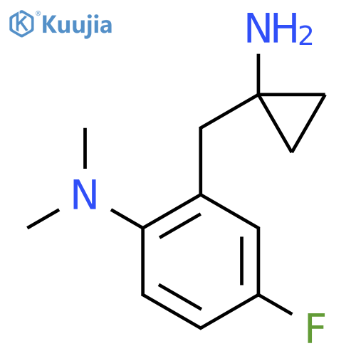 2-(1-aminocyclopropyl)methyl-4-fluoro-N,N-dimethylaniline structure