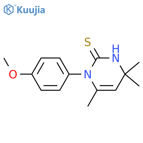 2(1H)-Pyrimidinethione,3,4-dihydro-1-(4-methoxyphenyl)-4,4,6-trimethyl- structure