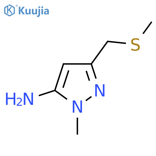1-methyl-3-(methylsulfanyl)methyl-1H-pyrazol-5-amine structure