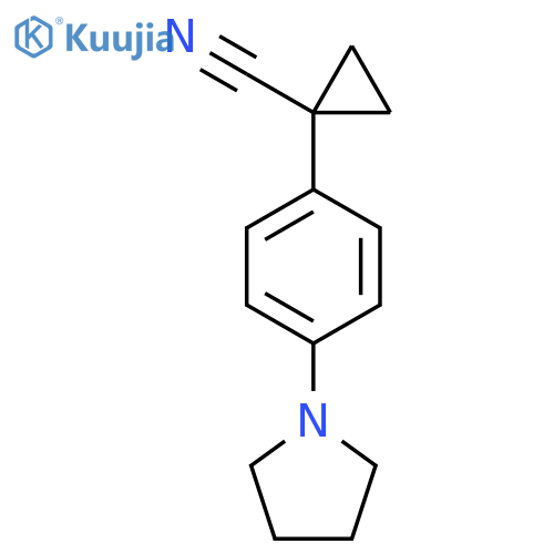 1-4-(pyrrolidin-1-yl)phenylcyclopropane-1-carbonitrile structure