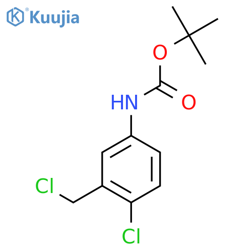 tert-butyl N-4-chloro-3-(chloromethyl)phenylcarbamate structure