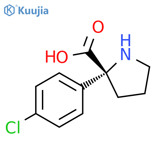 2-(4-chlorophenyl)pyrrolidine-2-carboxylic acid structure