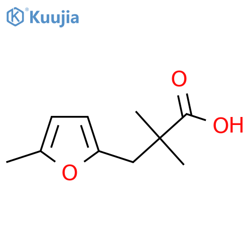 2,2-dimethyl-3-(5-methylfuran-2-yl)propanoic acid structure
