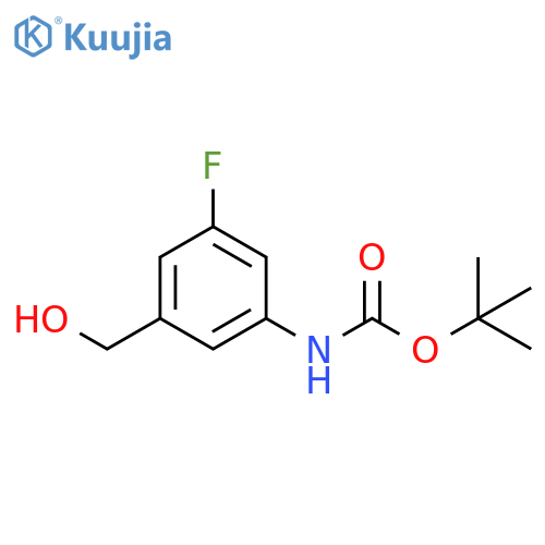 Carbamic acid, N-[3-fluoro-5-(hydroxymethyl)phenyl]-, 1,1-dimethylethyl ester structure