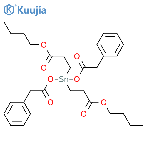 Propanoic acid, 3,3'-[bis[(phenylacetyl)oxy]stannylene]bis-, dibutyl ester structure