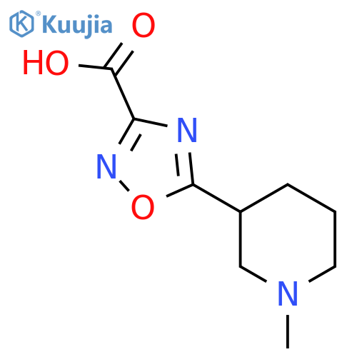 5-(1-Methylpiperidin-3-yl)-1,2,4-oxadiazole-3-carboxylic acid structure