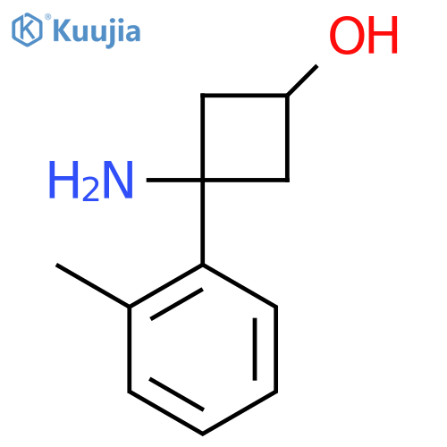3-Amino-3-(2-methylphenyl)cyclobutan-1-ol structure