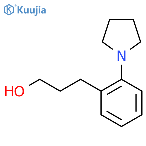 3-2-(pyrrolidin-1-yl)phenylpropan-1-ol structure