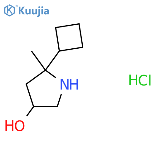 5-Cyclobutyl-5-methylpyrrolidin-3-ol;hydrochloride structure