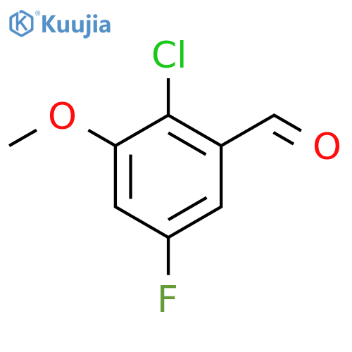 2-Chloro-5-fluoro-3-methoxybenzaldehyde structure
