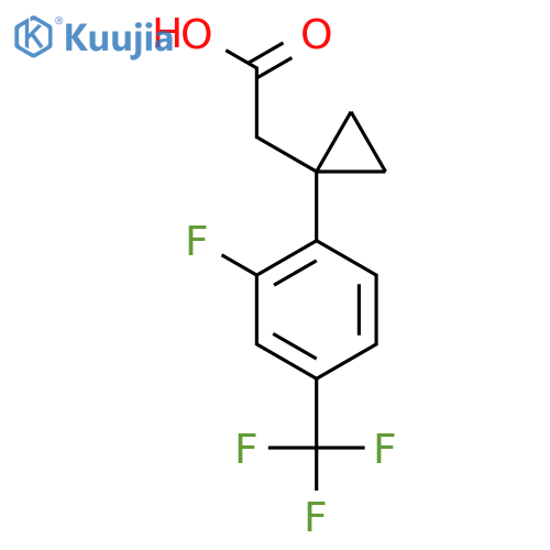 2-{1-2-fluoro-4-(trifluoromethyl)phenylcyclopropyl}acetic acid structure