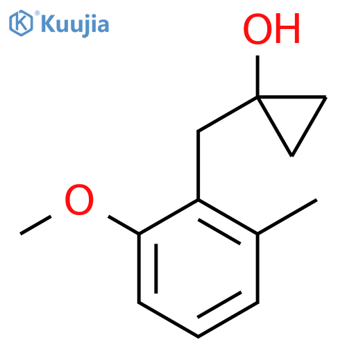 1-(2-methoxy-6-methylphenyl)methylcyclopropan-1-ol structure